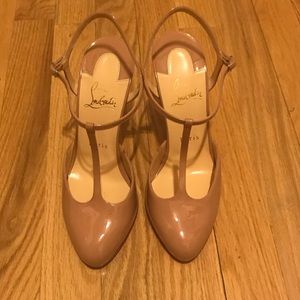 Christian Louboutin Nude Mary Jane Style Heels
